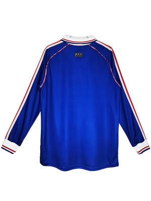 France domicile maillot rétro à manches longues uniforme de football premier maillot de football pour hommes 1998